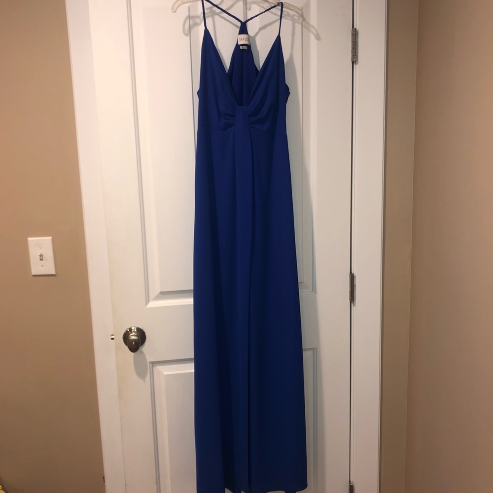 SAYLOR Blue Evening Gown with Split